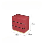 3 4 5 drawers Saddle leather Storage locker household living room drawer cabinet Italian light luxury wood Dressers Furniture