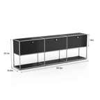 Storage Cabinet Storage Shelf Stainless Steel Metal Board Living Room Cabinet Sideboard Cabinet Modular Furniture-No Keys