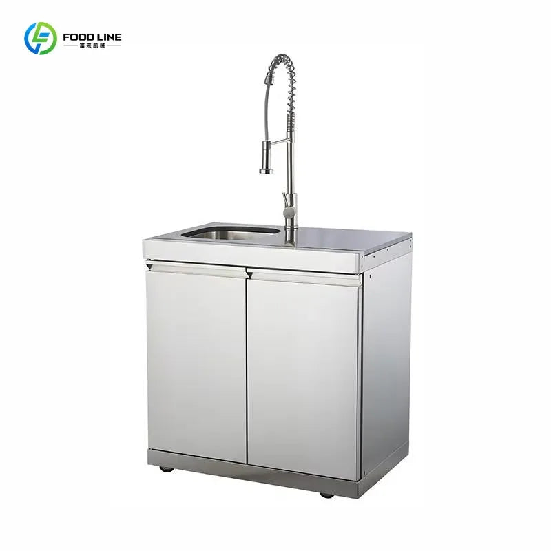 Customized Premium Outdoor Kitchen Garden with Sink Grill Island Durable Modular Stainless Steel Refrigerator Cabinet
