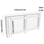 High Radiator Cover Modern Slatted Vertical Radiator Cover MDF Cabinet High Radiators Shelf for Bedroom Living Room Radiators