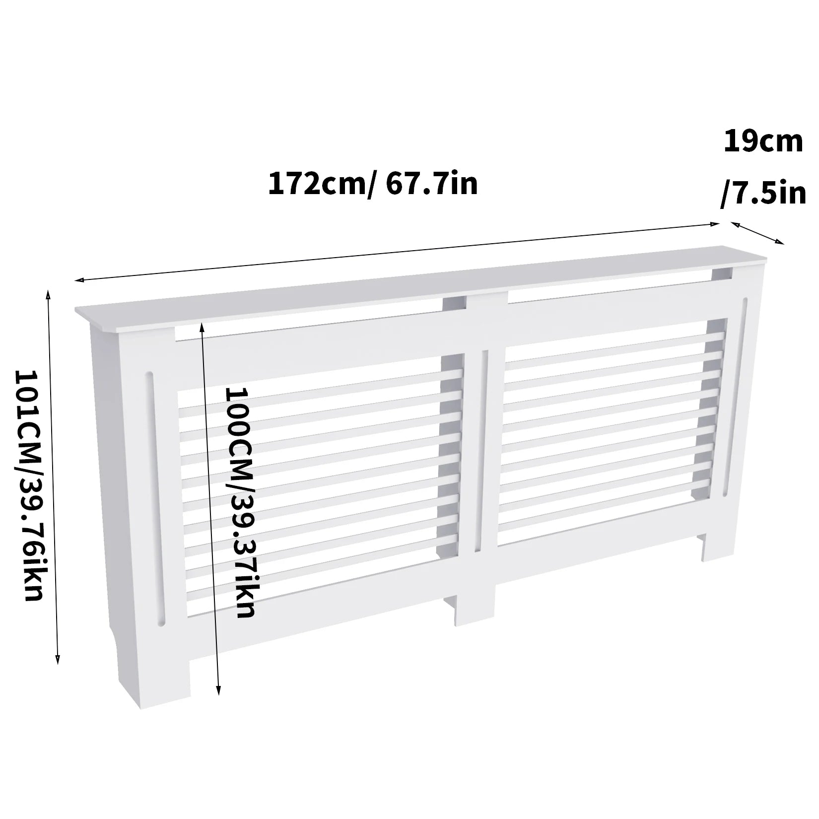 High Radiator Cover Modern Slatted Vertical Radiator Cover MDF Cabinet High Radiators Shelf for Bedroom Living Room Radiators