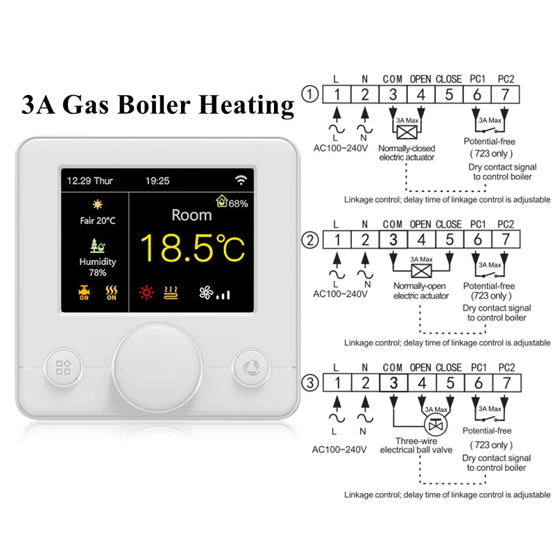 Smart Floor Heating Thermostat IPS Screen Tuya WiFi Home Temperature Digital Controller of Electric/Water Gas Boiler Alexa Alice