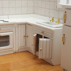 Dollhouse Mini Cooking Table Sink Counter Set Cabinets Combination 1:12 Miniature Kitchen Miniature Models Home Decor Figurines