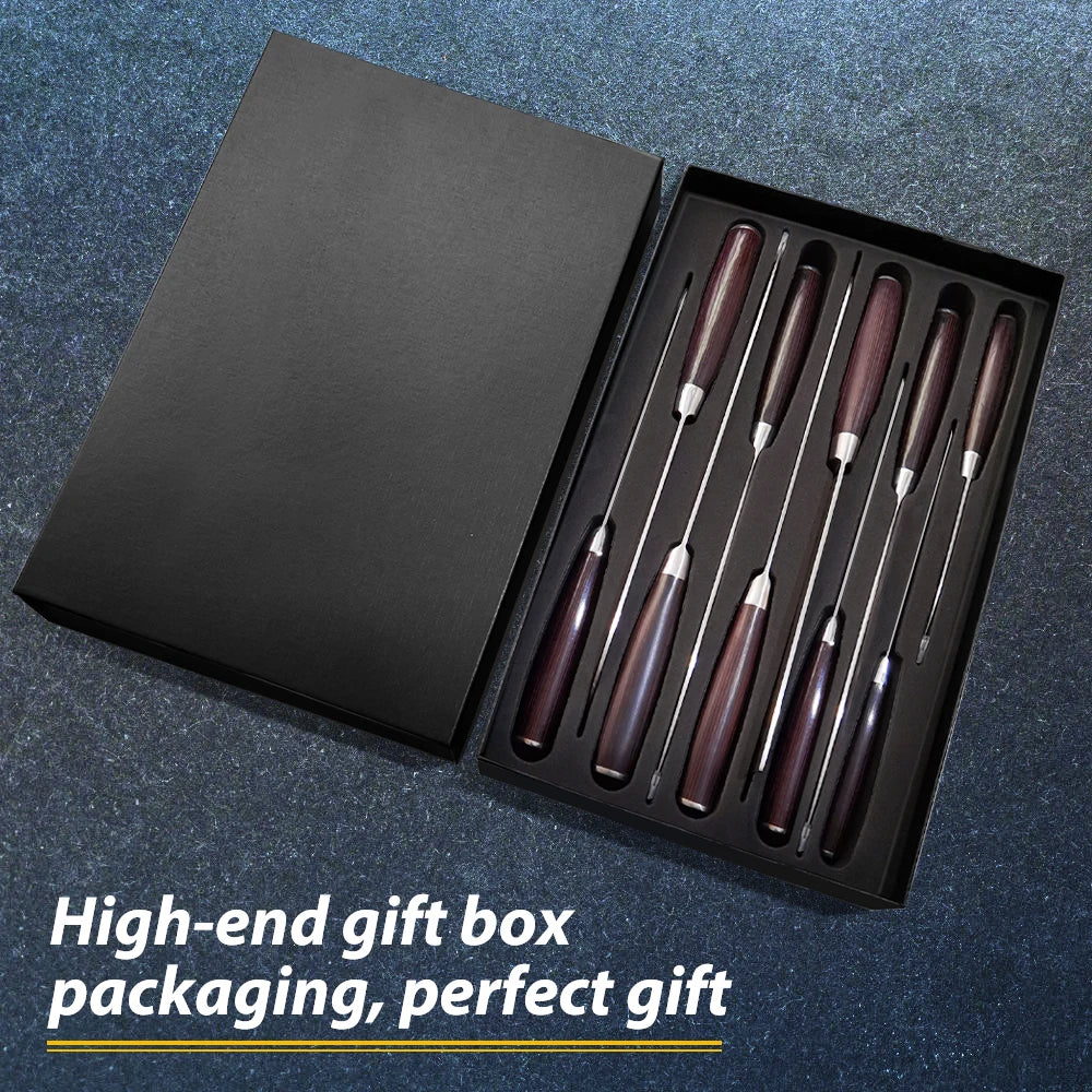 Kitchen Knives Set 10pcs Professional Chef Knives 7CR17 440C High Carbon Stainless Steel Sharp Santoku Boning Knife Gift Case Se