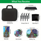 18 Pieces Gorilla Themed Portable Smoking Set, Stash Box Grinder Rolling Tray Machine Combo Easy To Carry