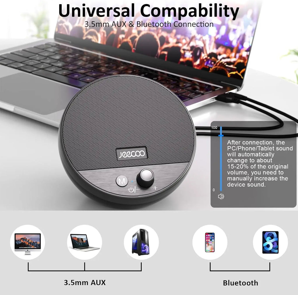 Jeecoo A10 USB Plug-N-Play Laptop Speakers Bluetooth Computer Speakers,Volume Knob Speaker with for PC Desktop&Laptop