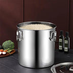 6L 304 Stainless Steel Airtight Canister with Seal Lid Food Oil Sugar Milk Storage Bucket with Handles for Kitchen Restaurants