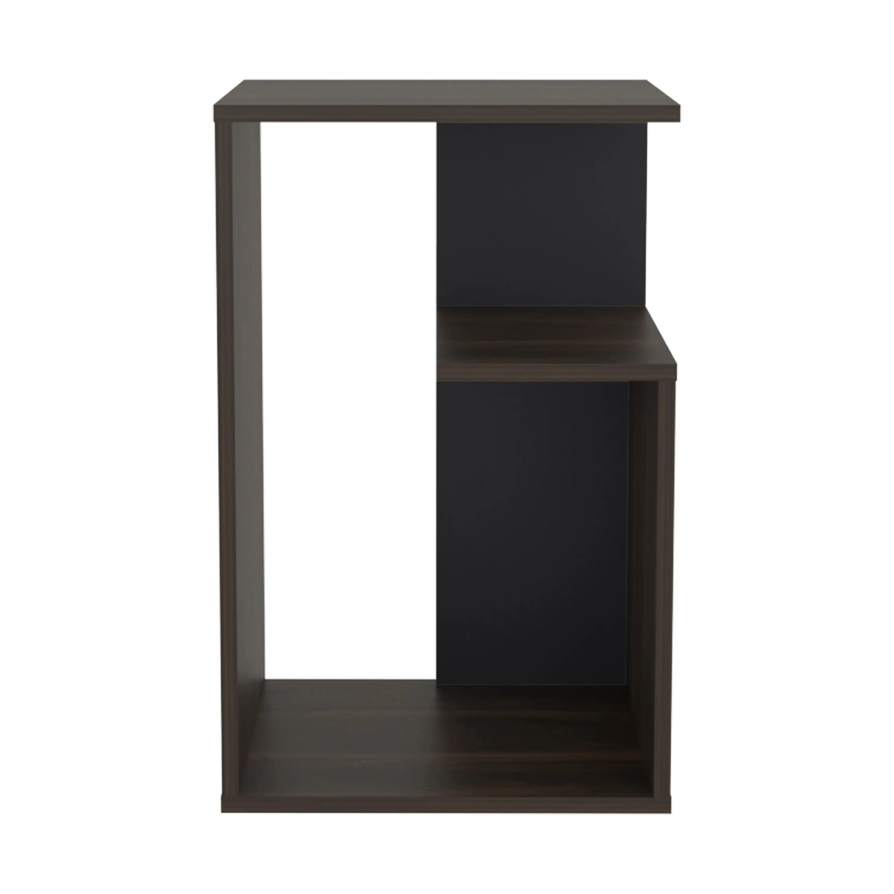 Everet 25" High 3-Tier Shelf Side Table Dark Oak