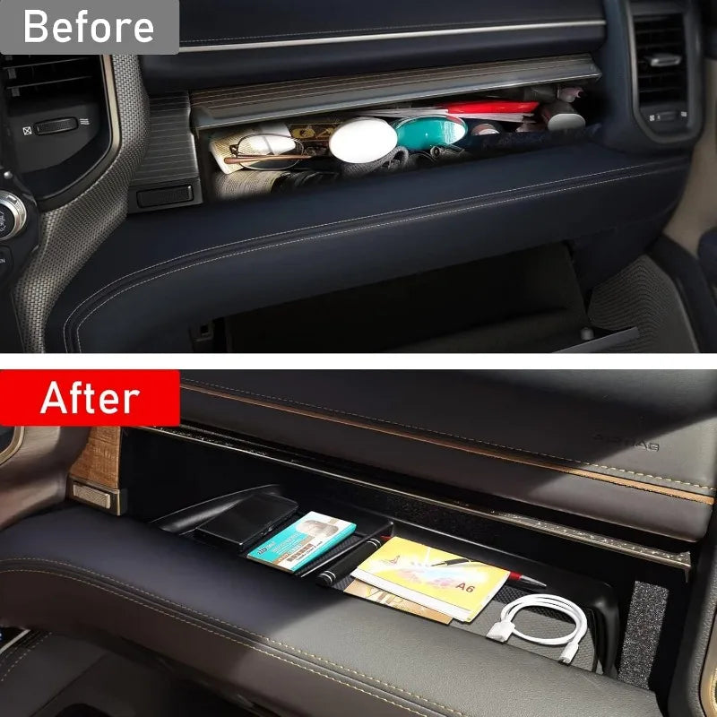 Compatible with Dodge Ram 1500 2500 3500 Glove Box Organizer 2019 2020 2021 2022 2023 2024,Center Console Organizer Console Tray