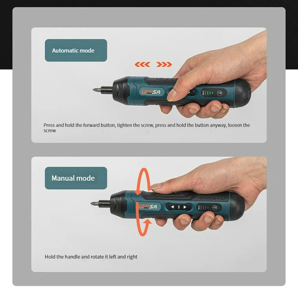 Cordless Electric Screwdriver Rechargeable 1300mah Lithium Battery Mini Drill 3.6V Power Tools Set Household Maintenance Repair