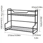 Kitchen Countertop Storage Rack Spice Shelf Versatile Iron Wire Storage Basket For Bathroom Toiletries Cup Organizer Racks
