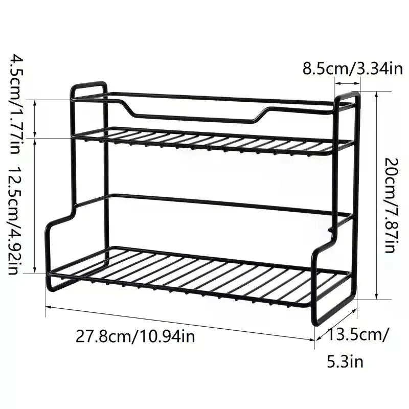 Kitchen Countertop Storage Rack Spice Shelf Versatile Iron Wire Storage Basket For Bathroom Toiletries Cup Organizer Racks