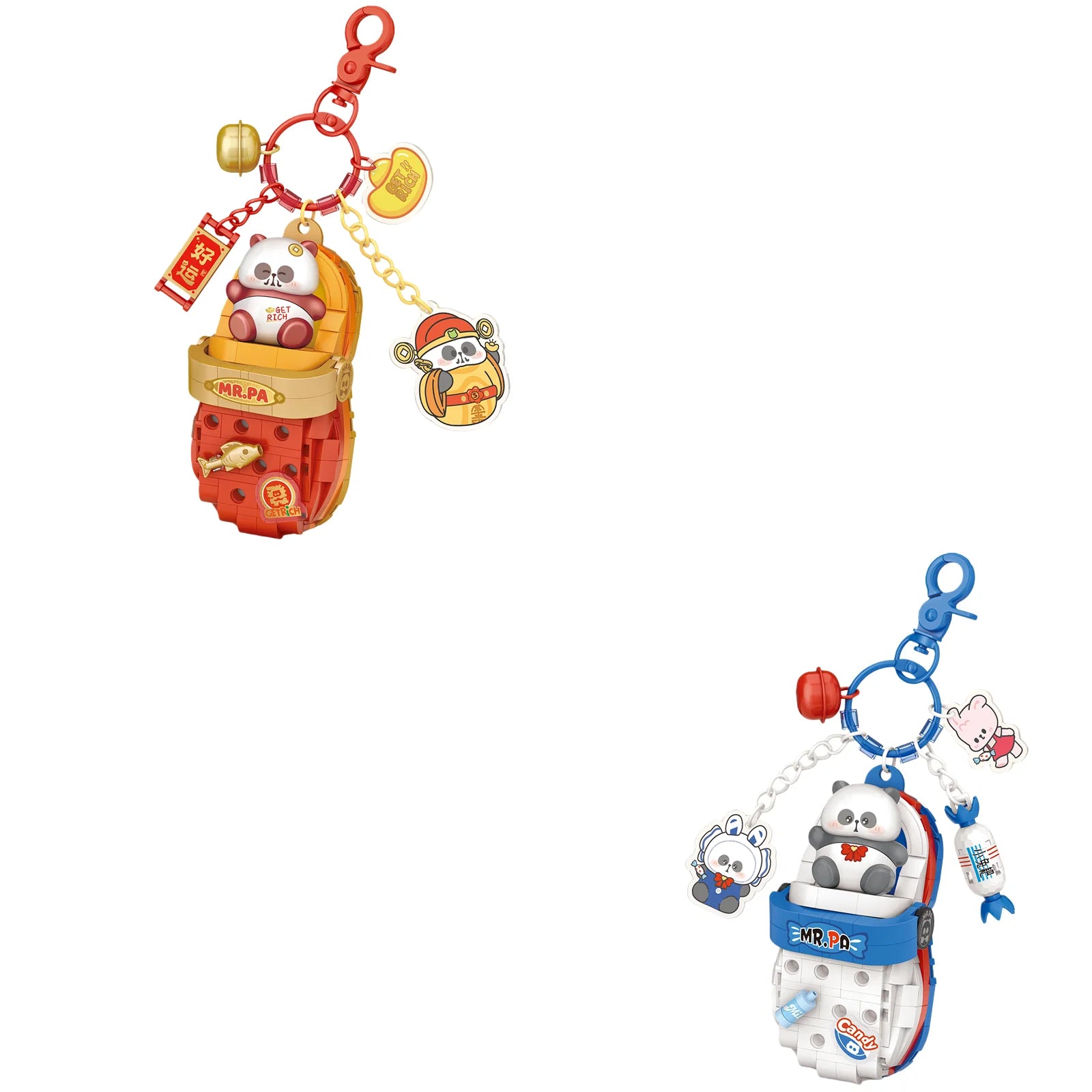 LOZ Panda Big Head Shoes Keychain Model Assembly Toy Home Creative Ornament Building Blocks Set Boys and Girls Birthday Gift