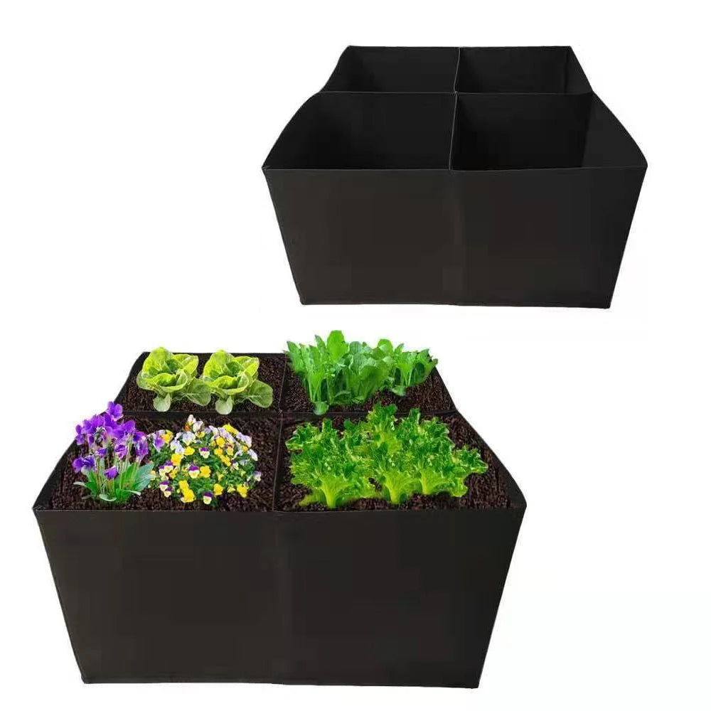 Garden Planting Bag Multi-gird Felt Growing Bag Rectangle Planting Nursery Pot Vegetable Tomato Potato Planting Container Plant