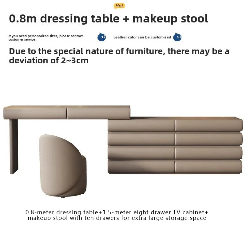 Japanese Modern Luxury Vanity Dresser Storage Women Cabinet Drawer Dressing Table Modern Women Penteadeira Trendy Furniture