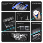 Gun Grey 304 Stainless Steel Waterfall Drainage Kitchen Sink Integrated Digital Display Faucet Set Soap Dispenser Vegetable Pool