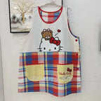 Miniso Hello Kitty Polyester Cotton Adult Apron Women Men Household Kitchen Product Avental De Cozinha Delantal Cocina