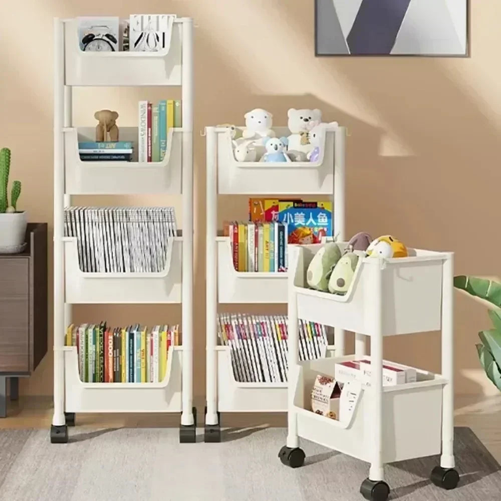 Trolley Bookshelf Kitchen Storage Rack Kitchen Corner Narrow Slit Storage Living Room  Cabinet Bathroom Home Organizer Gifts