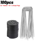 100/10pcs Metal Garden Stakes U-Shape Landscape Staple Ground Nail Fence Film Tents Securing Pegs Sod Pins Gardening Tools