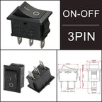 10/30/100Pcs KCD1 Snap-in Boat Rocker Switch Toggle Power SPST ON-OFF 2/3/4 Pin AC 250V 6A 125V 10A 2Pin Position Snap Switch