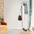 L-shape Freestanding Coat Rack Wear-Resistant Large Capacity Clothes Hanger with Sturdy Base for Hallways/Living Rooms