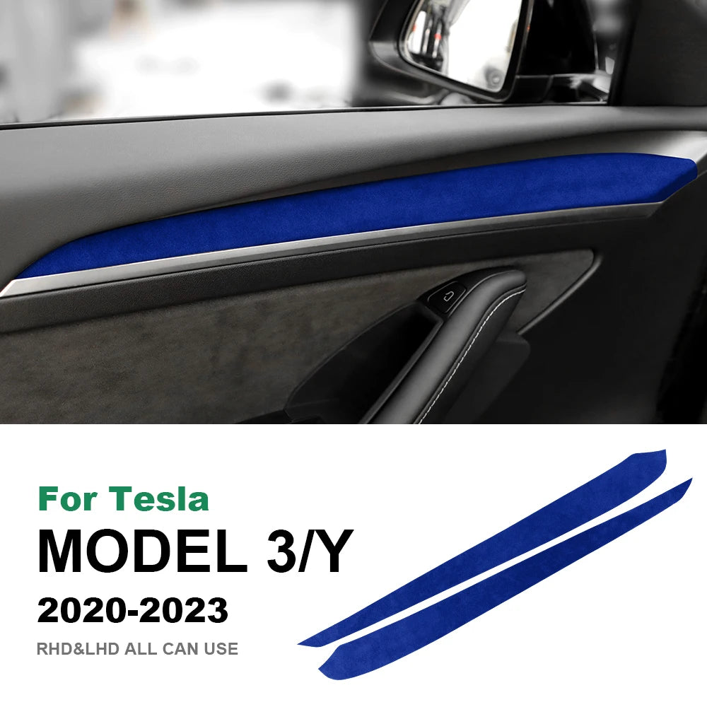 Italian Top Suede Car Dashboard Moulded Trim Sticker For Tesla Model 3 Model Y 2018 2019 2020 2021 2022 2023 Decor Accessories
