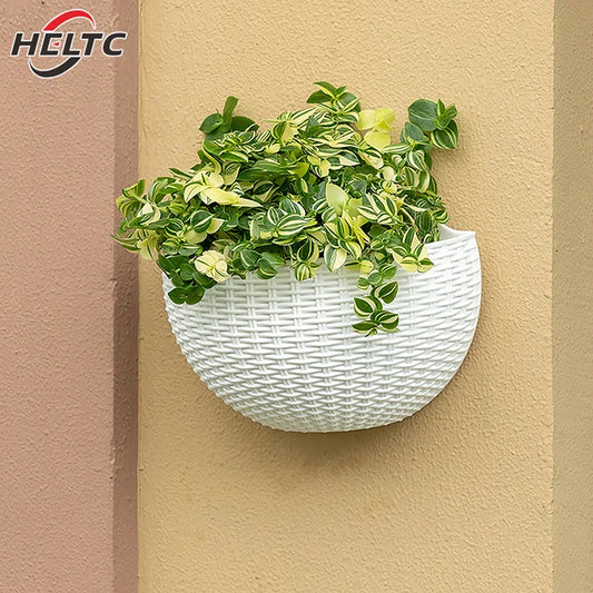 1PC Flower Pot Exquisite Wall-mounted Plastic Wall Hanging Basket Flowerpot For Outdoor Garden Balcony Planter Bucket Home Decor