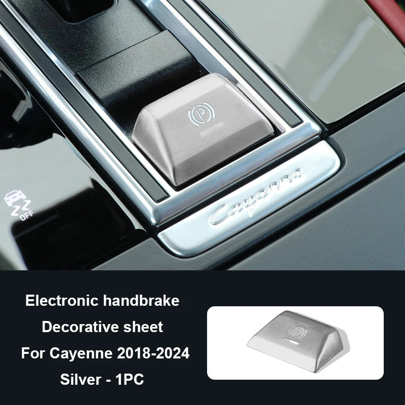 Car Handbrake Parking P Button Sequins Decoration Cover Trim For Porsche Cayenne Panamera 2017-2024 Macan 2014-2021 Accessories