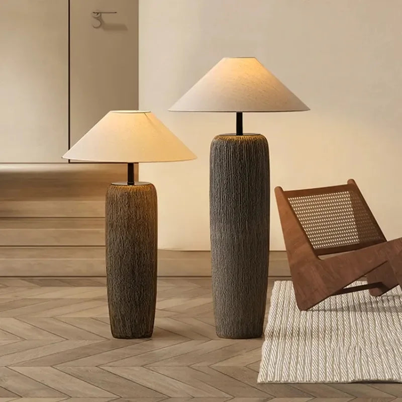 Ceramic Lamp Wabi Sabi Style Vintage Japanese Floor Lamp for Living Room Corner Sofa Lounge Standing Light Decoration Salon