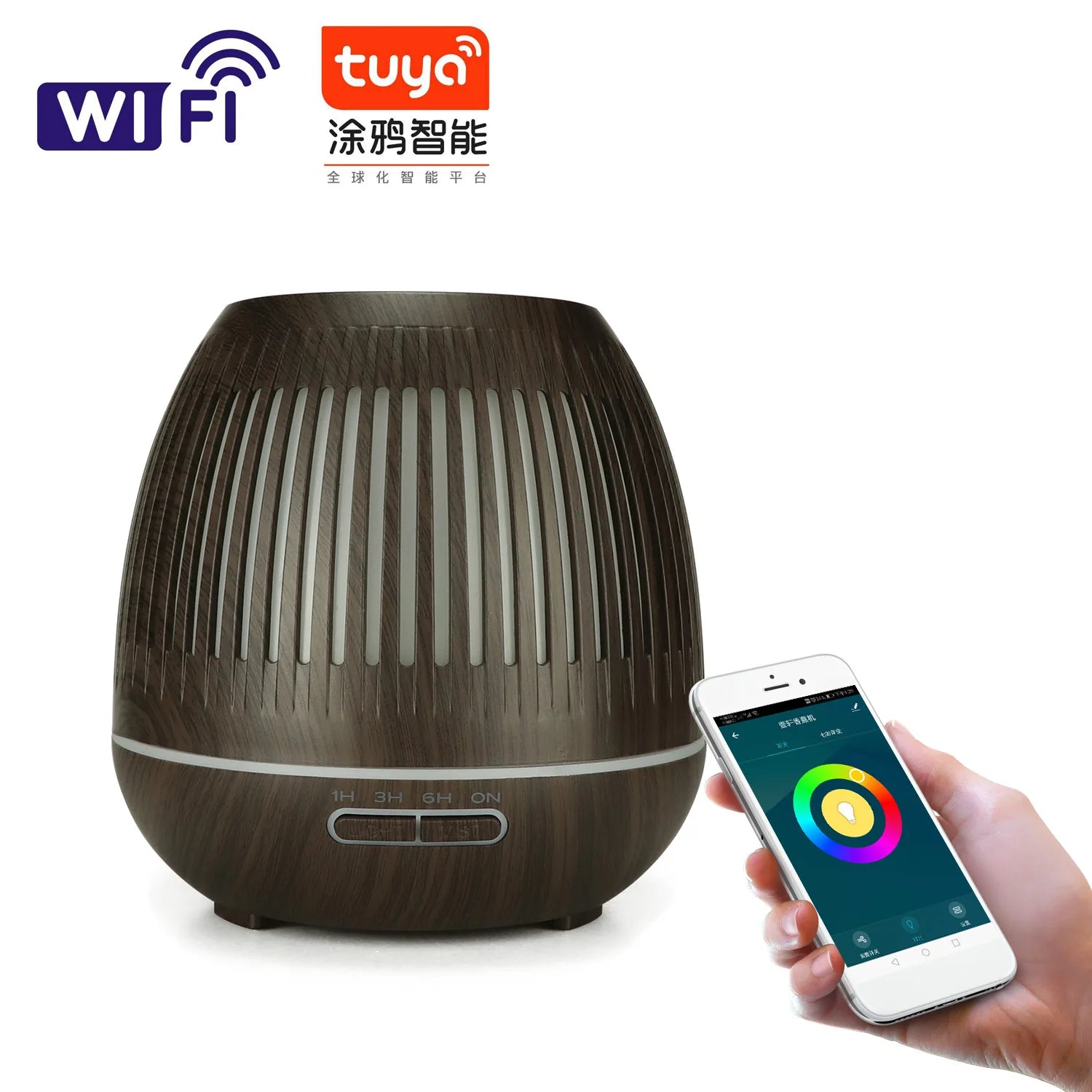 WiFi smart Electric Aroma Diffuser Essential Oil Diffuser 400ML Air Humidifier Ultrasonic Remote Control Mist Maker Home