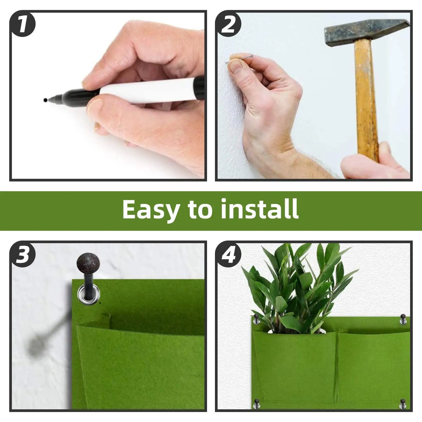 49 Pockets Hanging Planter Bags, Hanging Vertical Wall Mounted Plant Planting Grow Bags, Herb Garden Planter Outdoor Indoor Grow