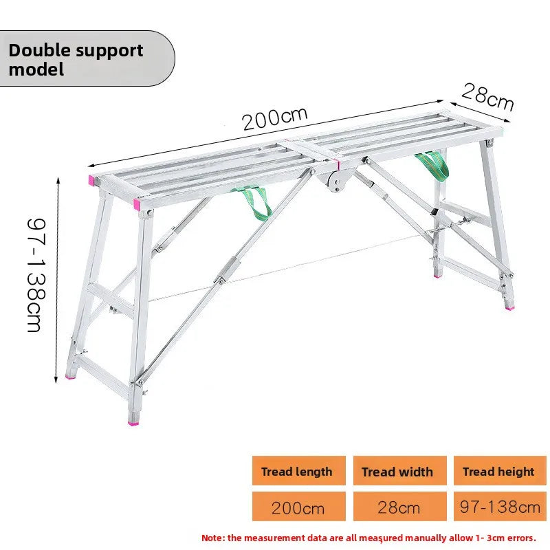 Folding telescopic stool single and double support scaffold hot dip galvanized folding footstool