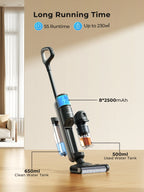 Laresar M3 Cordless Wet Dry Vacuum Cleaner Mop, Edge Cleaning 55min Auto Suction Floor Washer Self-Cleaning Smart Home Appliance