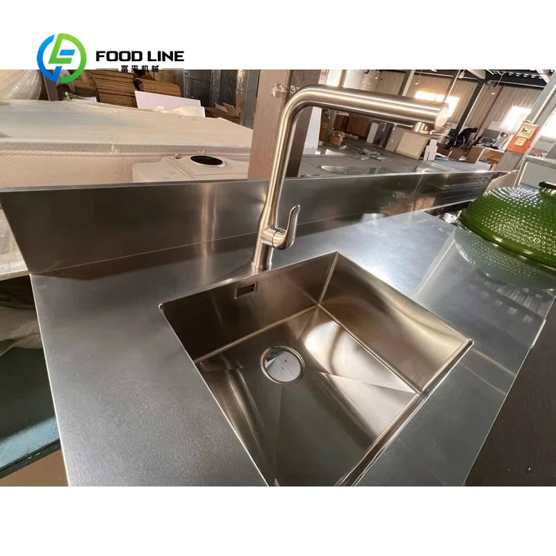 Customized Contemporary Stainless Steel Modular Outdoor Kitchen Cabinets Weather Resistant for Patio Backyard Cooking Area