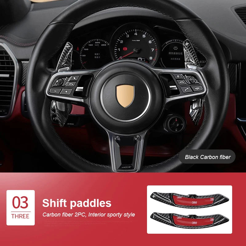 For Porsche Cayenne 2018 2019 2020 2021 2022 2023 2024 Real Carbon Fiber Car Central Control Complete Interior Decoration Frame