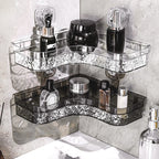 2Pcs Bathroom Shelf Wall Mounted Corner Storage Shelves Shampoo Holder Cosmetic Rack Iron Shower Drain Basket Bathroom Organizer