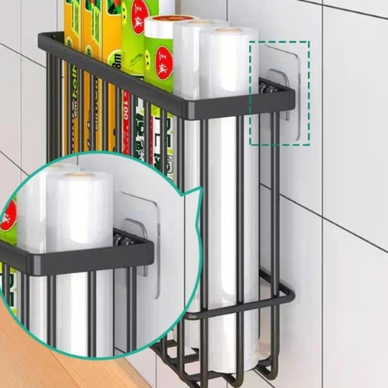 Kitchen Magnetic Suction Rack Carbon Steel Material Free Punching Refrigerator Side Storage Multi-Function Kitchen Storage Rack
