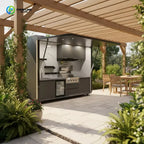 Customized Integrated Outdoor Kitchen Unit Fully Equipped Modular Cooking Station for Camping BBQ Glamping Resort
