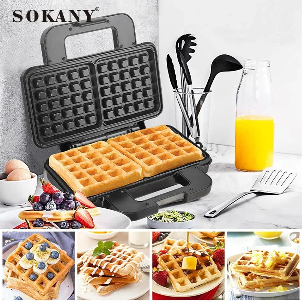 Multi-function 2-slice Muffin Maker, Fast Heating, Non-stick Coating, Suitable for Breakfast, Sandwiches, Snacks, Burgers, Etc