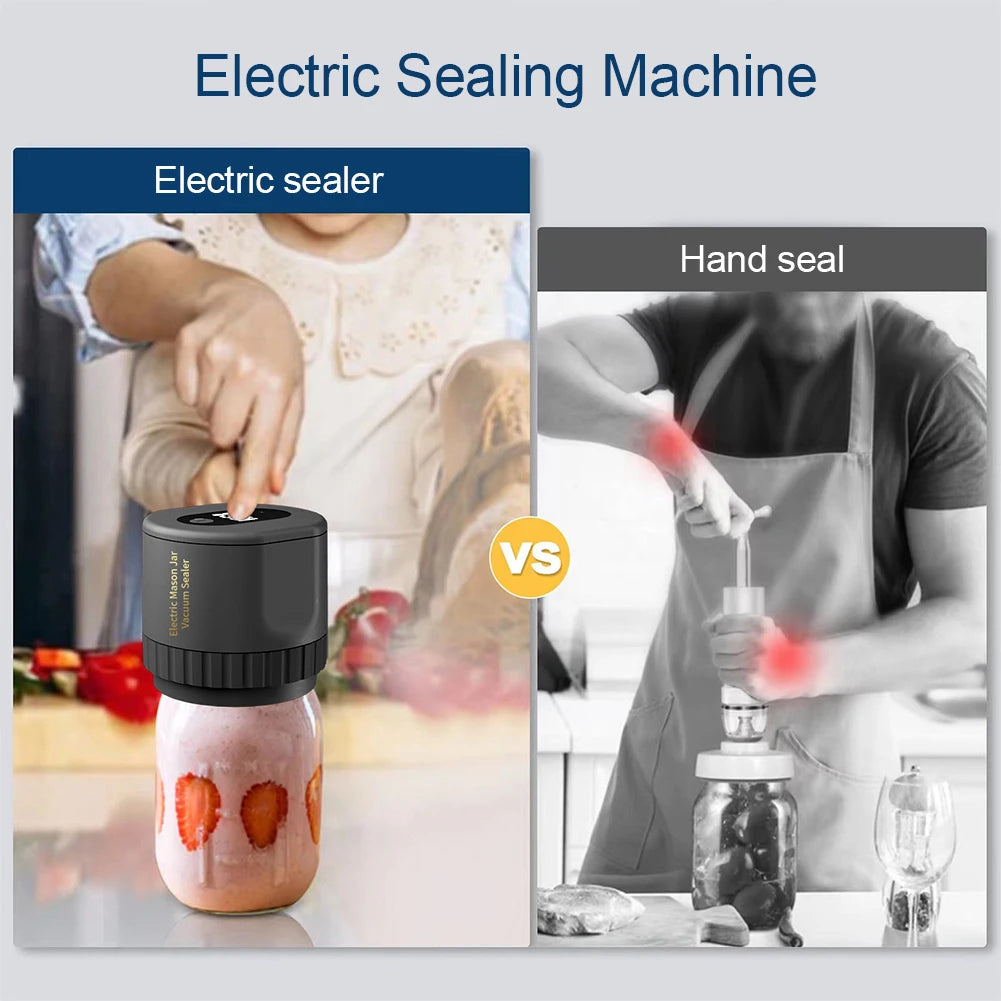 Electric Mason Jar Vacuum Sealer Kit, Cordless, for Mason Jars Wide Mouth Fermentation with Mason