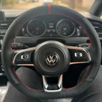 Braid Genuine Leather Car Steering Wheel Cover  for Volkswagen VW Golf R MK7 Golf 7 GTI VW Polo Scirocco 14-16 DIY Car Interior