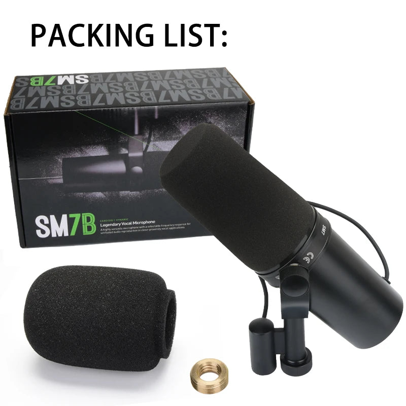 SM7B Vocal Dynamic Studio Microphone, For broadcasting, podcasting, gaming, and streaming media, with a wide frequency range