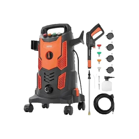 SucceBuy Electric Pressure Washer Power Washer Quick Connect Nozzles Foam Cannon Retractable Handle for Portable to Clean Patios