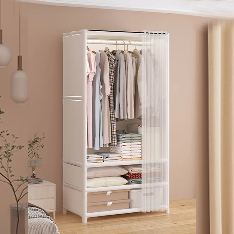 Simple Modern Home Bedroom Wardrobe Assembly, Durable, With Drawers Portable Wardrobe Closet Wardrobe Storage Organiser with Non