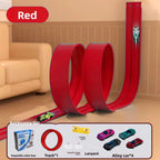 Flexible Race Track Children Toys DIY Double-track Racing Car Ramp Track Compatible 1/64th Cars Portable Rolls Up Race Tracks