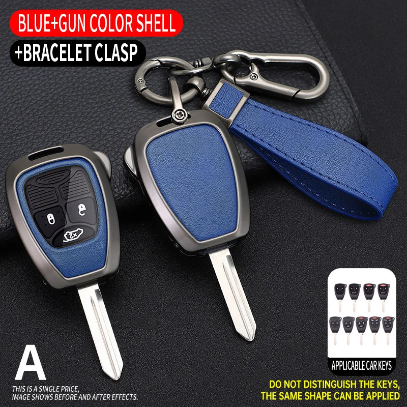 Zinc Alloy +Tpu Car Key Case For Jeep Wrangler Compass Patriot Liberty Chrysler 300 PT Dodge JCUV Caliber Nitro Accessories