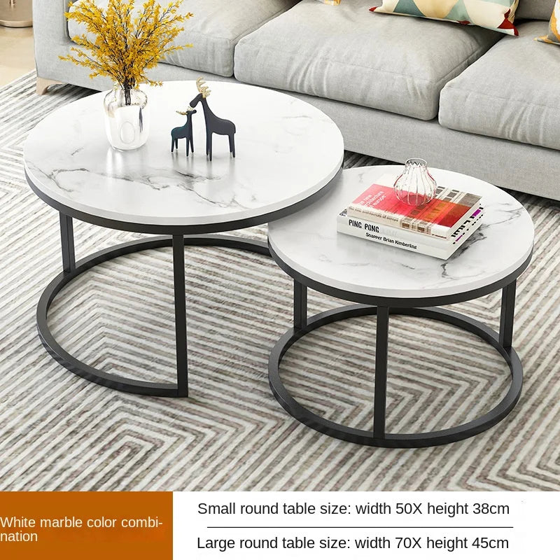 Nordic Simple Coffee Table Modern Creative Home Round Coffee Table Living Room Advanced Sense Iron Art Light Luxury Size Circle