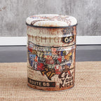Paint Bucket Stool, Iron Art, Creative Storage Seat, Commercial Retro Low Stool, Bars, Shopping Malls Oil