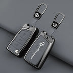 Leather Car Remote Key Case Fob Cover Protector Holder Shell For VW Volkswagen Golf 7 MK7 Tiguan MK2 T-roc T-cross Accessories