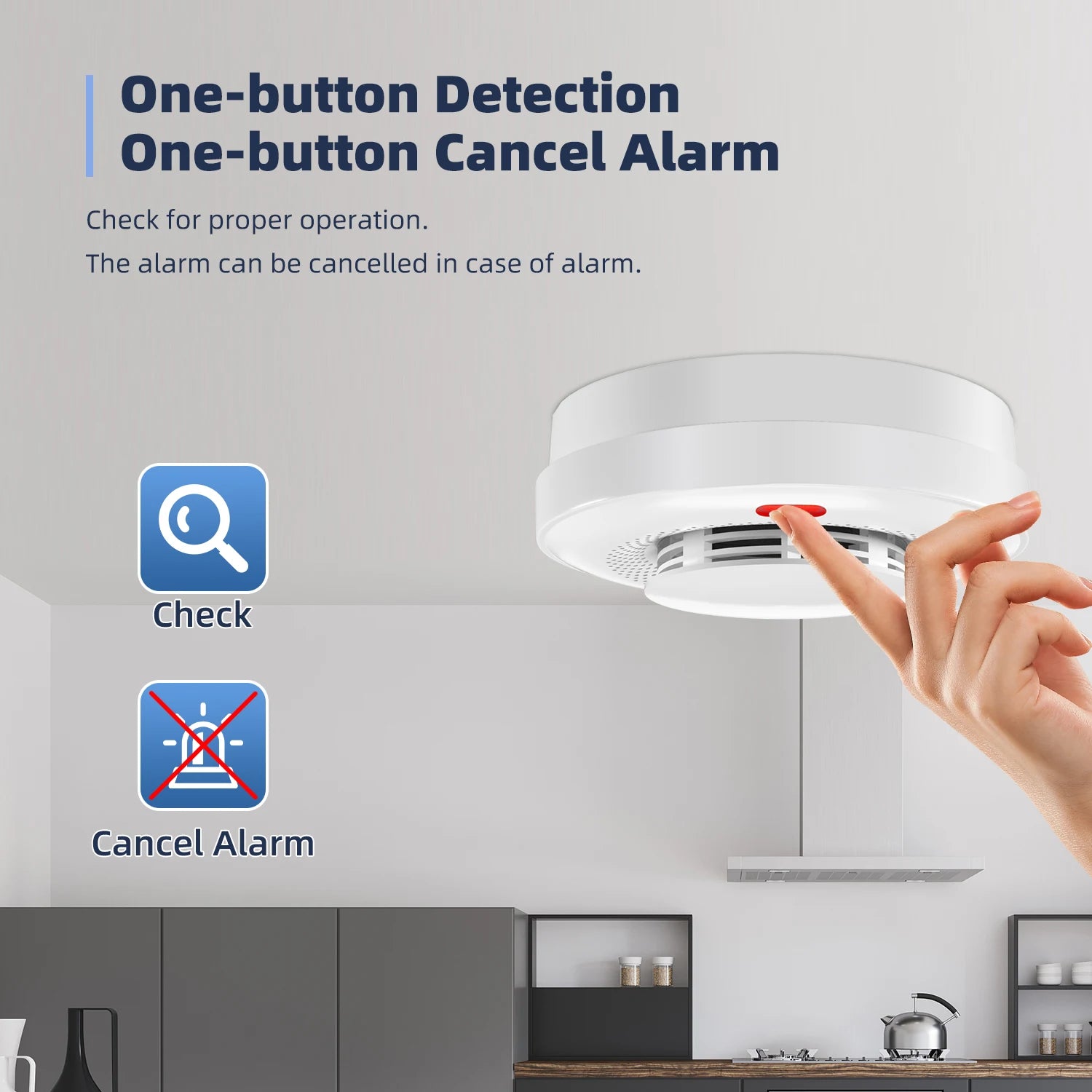 TAIBOAN Highly Sensitive Graffiti WIFI Smoke Detector White Wireless Smoke Alarm Support Smart Phone APP Remote Control